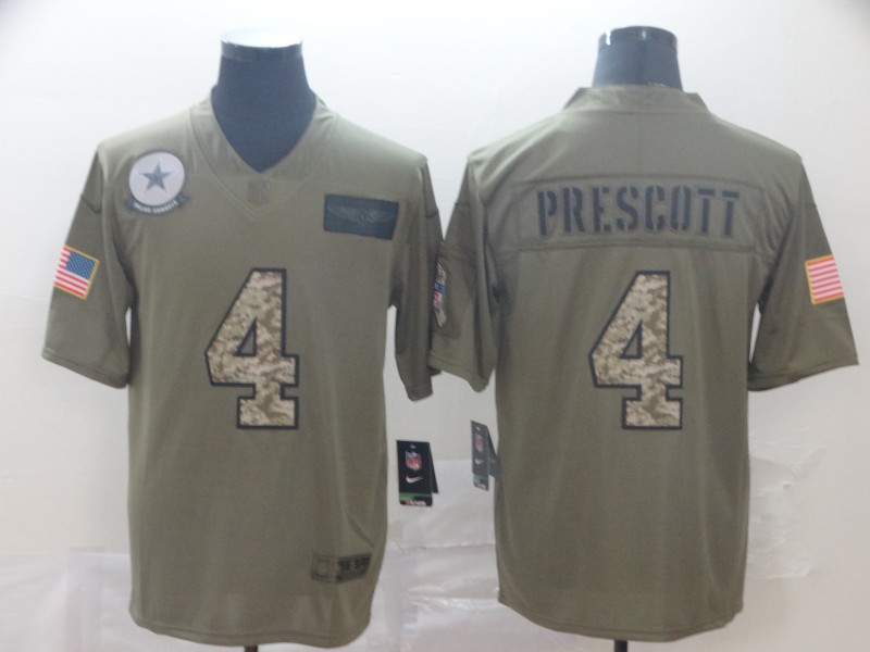 Men's Dallas Cowboys Dak Prescott #4 Brown Team Jersey